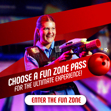 Teens bowling and playing laser tag